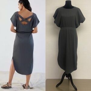 Anthropologie, Grey Knit Maxi Dress, Size M, Daily Concepts, Ribbed Knit Casual